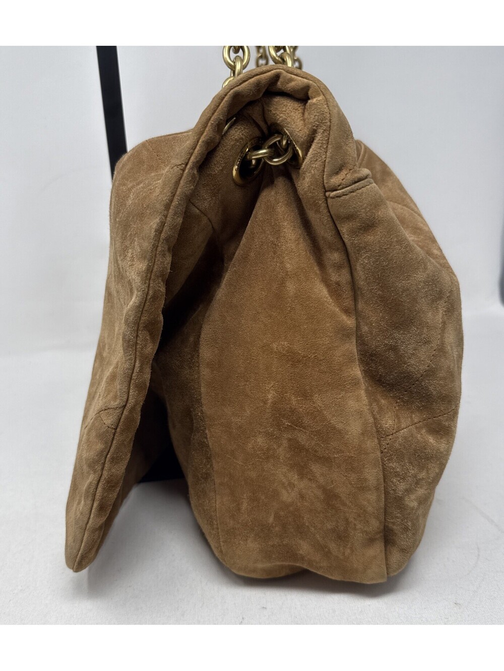Saint Laurent YSL Maxi 4.3 JAMIE SUEDE GOLDEN LEAF COA - Picture 5 of 15